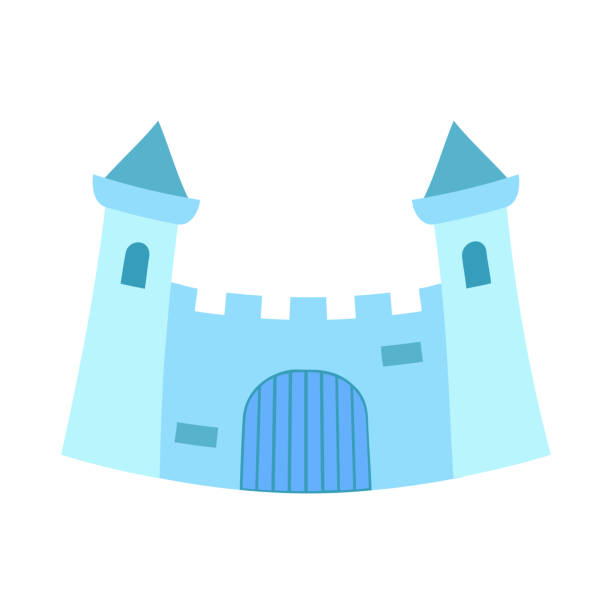Cartoon Blue Fairytale Castle Gate Stock Illustration - Download Image Now  - Ice, Castle, Princess - iStock