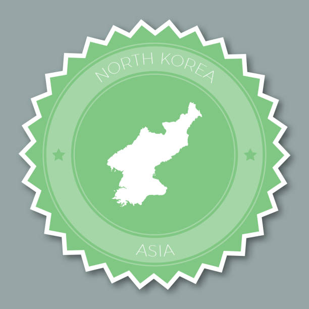 ilustrações de stock, clip art, desenhos animados e ícones de korea, democratic people's republic of badge flat design. - democratic peoples republic of north korea