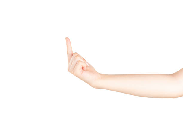istock Female Hand is Grabbing Something on Isolated White Background 1171570291