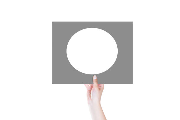 istock Female Hand is Holding An Empty Sign on Isolated White Background 1171570411