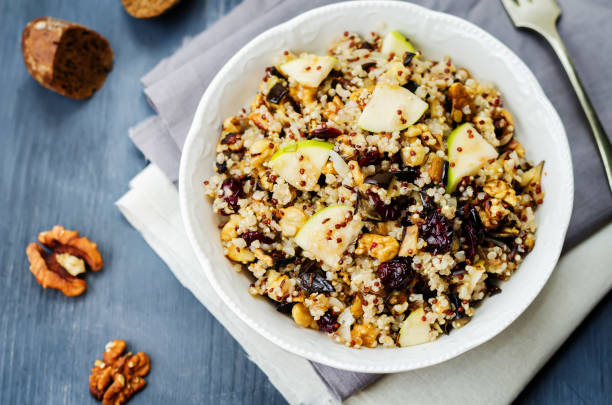 istock Eggplant quinoa apples dried cranberry salad 1171570891