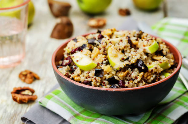 istock Eggplant quinoa apples dried cranberry salad 1171571397