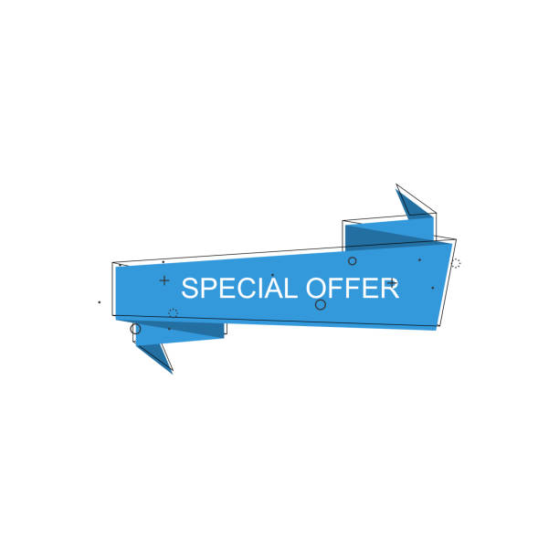 istock Linear promotion ribbon banner. Price tag. Sticker flat. Badge icon. Poster or banner. Tag isolated on white background 1171575367