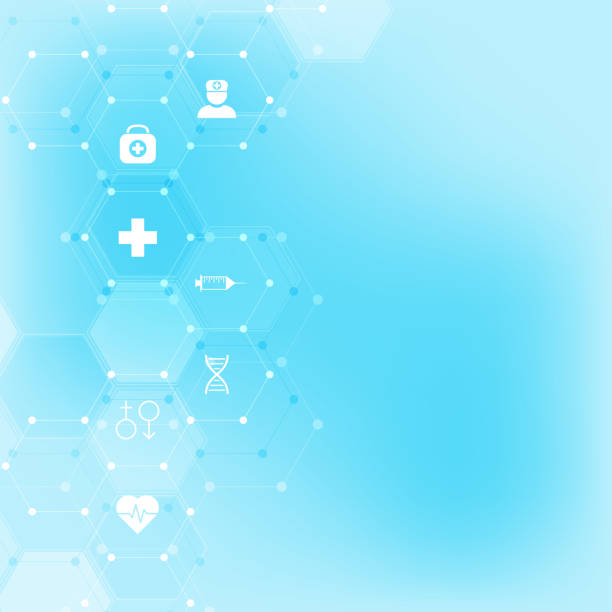 istock Abstract medical background with flat icons and symbols. Template design with concept and idea for healthcare technology, innovation medicine, health, science and research. 1171577098