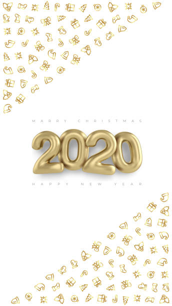 ilustrações, clipart, desenhos animados e ícones de social media story layouts 3d ouro inscrição 2020 - magazine newspaper book cover the media