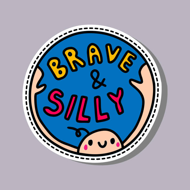 Brave And Silly Hand Drawn Vector Illustration Sticker Pin Card Happy Man  Stock Illustration - Download Image Now - iStock