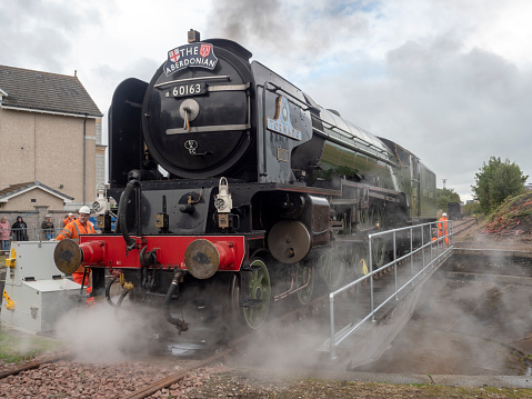 Aberdeen, Scotland - 31st August, 2019: Steam Locomotive No 60163 Tornado, known as \