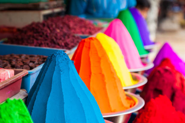 istock Plates with holi powder colors 1171584634