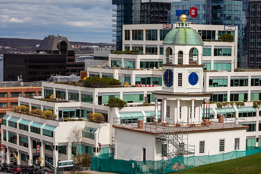 Halifax, Nova Scotia, Canada - May 11, 2019: Buildings of the City of Halifax in Nova Scotia