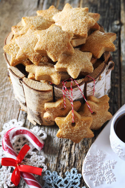 istock New Year composition: cup of coffee and Christmas cinnamon cookies 1171590228