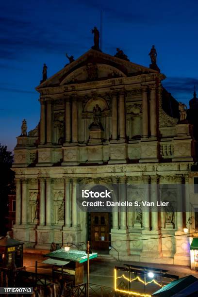 Santa Maria Di Nazareth At Night Stock Photo - Download Image Now - Christianity, Church, City