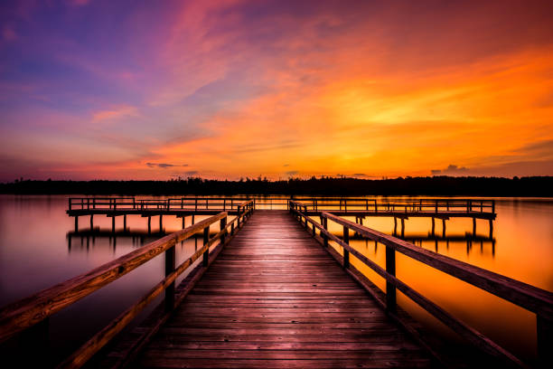 abend am elvis presley lake - mississippi stock-fotos und bilder