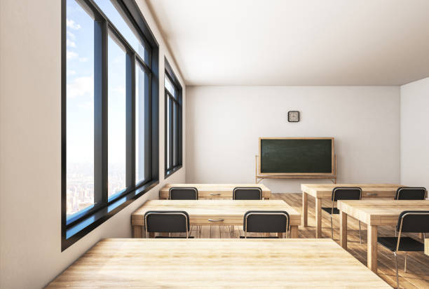 istock Contemporary wooden classroom 1171596940