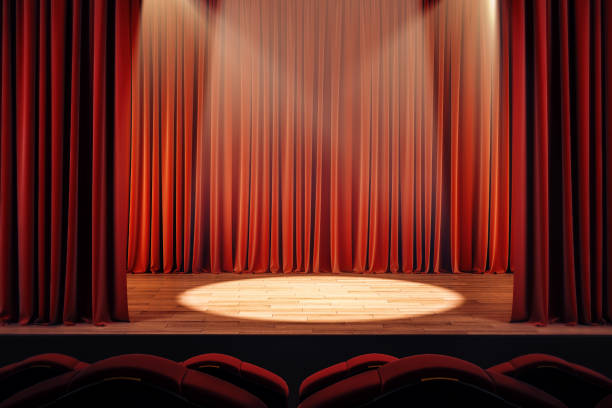 istock Theater curtains with spot light 1171597147