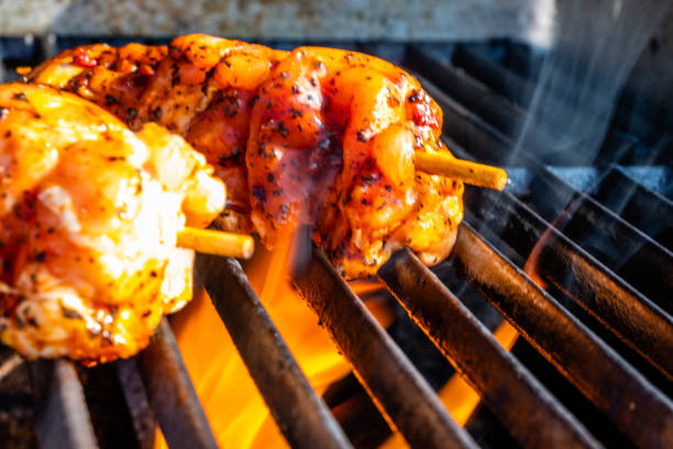 istock Sundried tomato chicken kababs on the grill. calgary, Alberta, Canada 1171599234
