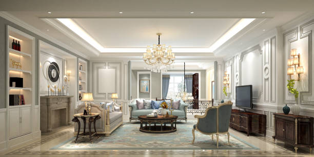 istock 3D Render of Classic Style Home Living room 1171601297