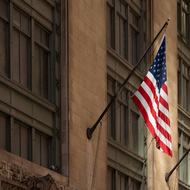 istock American flag on a building in New York 1171617945