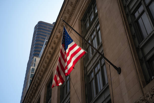 istock American flag on a building in New York 1171618594