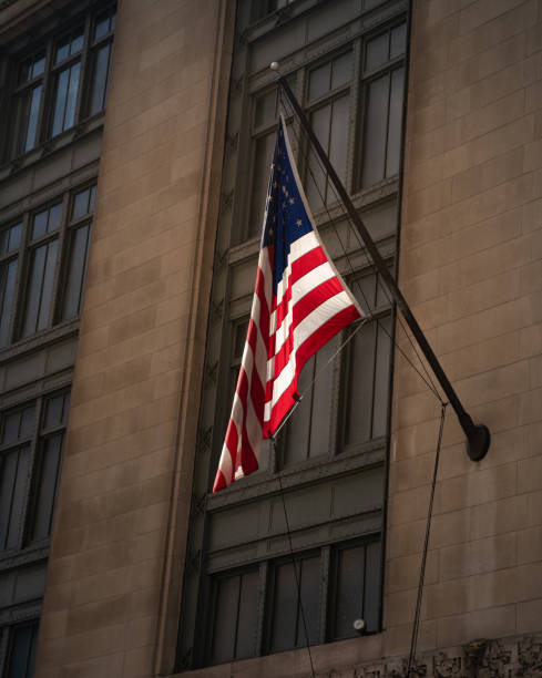 istock American flag on a building in New York 1171618625
