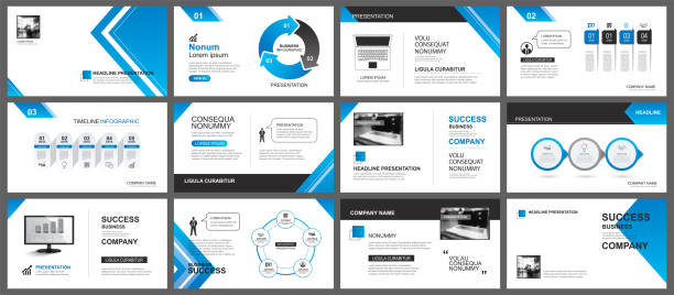 Presentation and slide layout background. Design blue gradient arrow template. Use for business annual report, flyer, marketing, leaflet, advertising, brochure, modern style. Presentation and slide layout background. Design blue gradient arrow template. Use for business annual report, flyer, marketing, leaflet, advertising, brochure, modern style. slide templates stock illustrations
