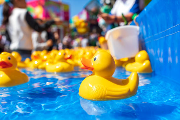 Rubber Duck Game In Sideshow Alley at Local Fair In Regional Australia