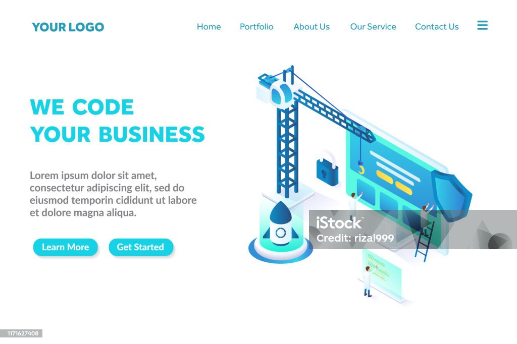 Tampilan Code Yang Rapi Pemrograman Dan Coding Isometrik Halaman Arahan Template Tata Letak ...