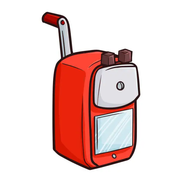 Vector illustration of red sharpener for your stationary equipment