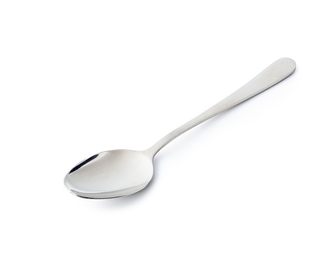 silver spoon isolated on white background. with clipping path.