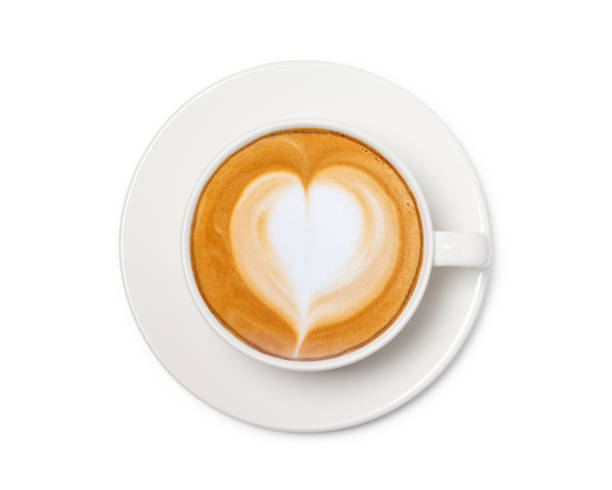 istock coffee cup with heart sign, top view isolated on white background, 1171639328