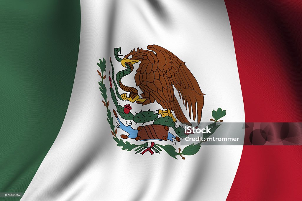 Renderowane Flaga Meksyku - Zbiór zdjęć royalty-free (Flaga Meksyku)