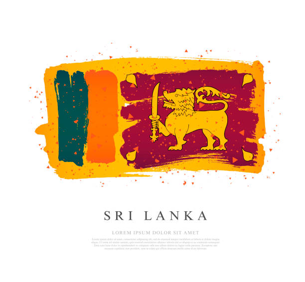 ilustraciones, imágenes clip art, dibujos animados e iconos de stock de bandera de sri lanka. ilustración vectorial sobre un fondo blanco. - lanka