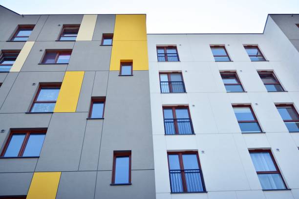 istock Modern apartment buildings on a sunny day with a blue sky. 1171653705