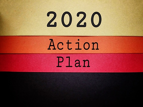 2020 action plan stock photo