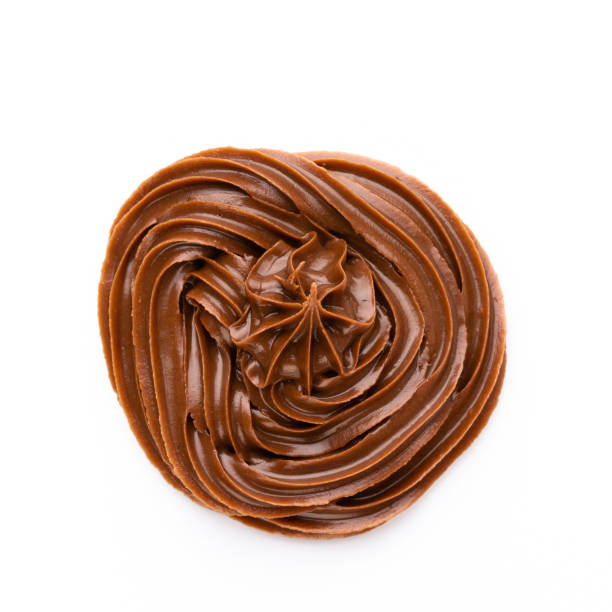 istock Chocolate cream isolated on white background. Flat lay. 1171661920
