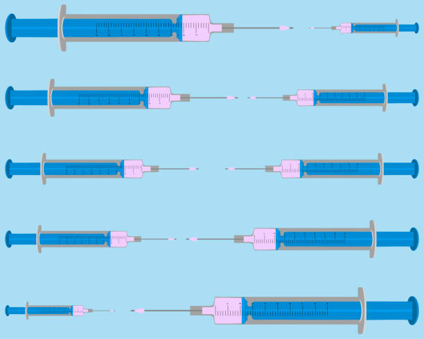 istock Illustration of filled  injections on blue background 1171663497