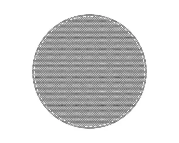 Vector illustration of Round patch with stitches