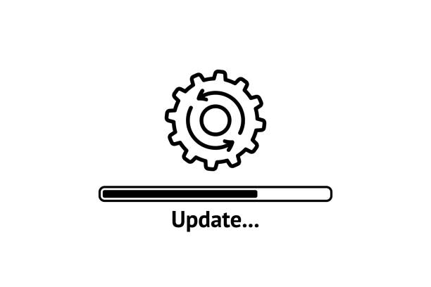 ilustrações de stock, clip art, desenhos animados e ícones de loading process. update system icon. concept of upgrade application progress icon for graphic and web design. upgrade update system icon. - repairing