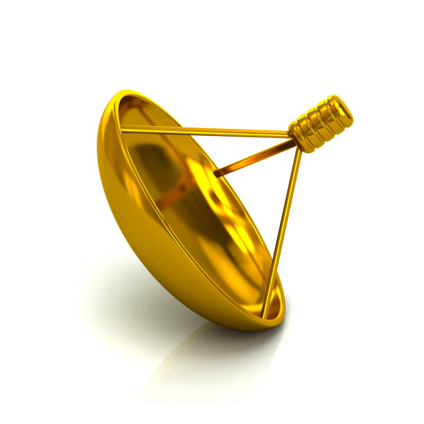 Yellow satellite dish 3d rendering
