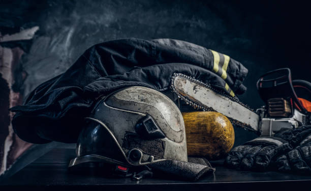 istock Safety gear, oxygen balon and chainsaw 1171674810