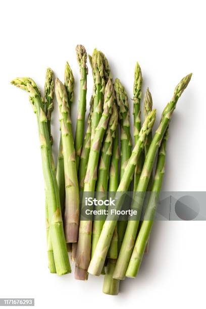 Asparagus Isolated On White Background Stock Photo - Download Image Now - Asparagus, White Background, Cut Out