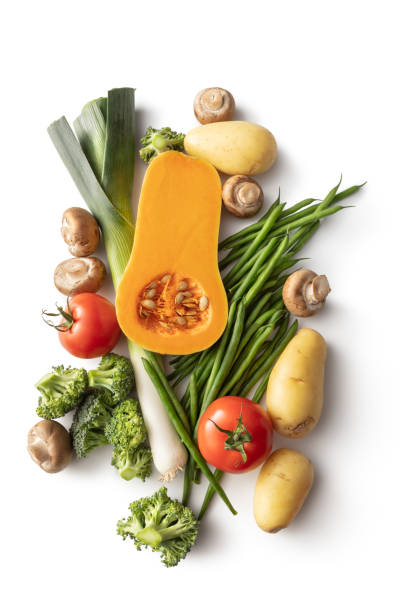 овощи: разнообразие овощей, изолированных на белом фоне - raw potato isolated vegetable white стоковые фото и изображения