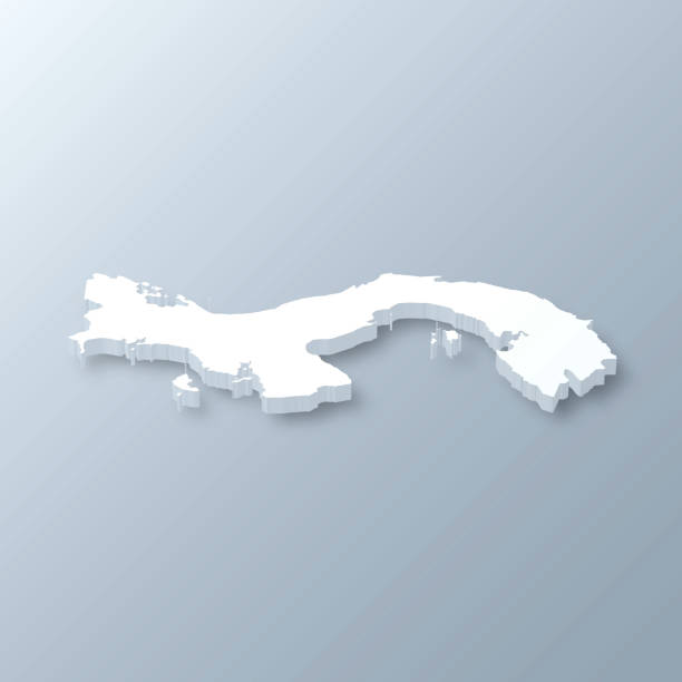 Panama 3D Map on gray background 3D map of Panama isolated on a blank and gray background, with a dropshadow. Vector Illustration (EPS10, well layered and grouped). Easy to edit, manipulate, resize or colorize. panama illustrations stock illustrations