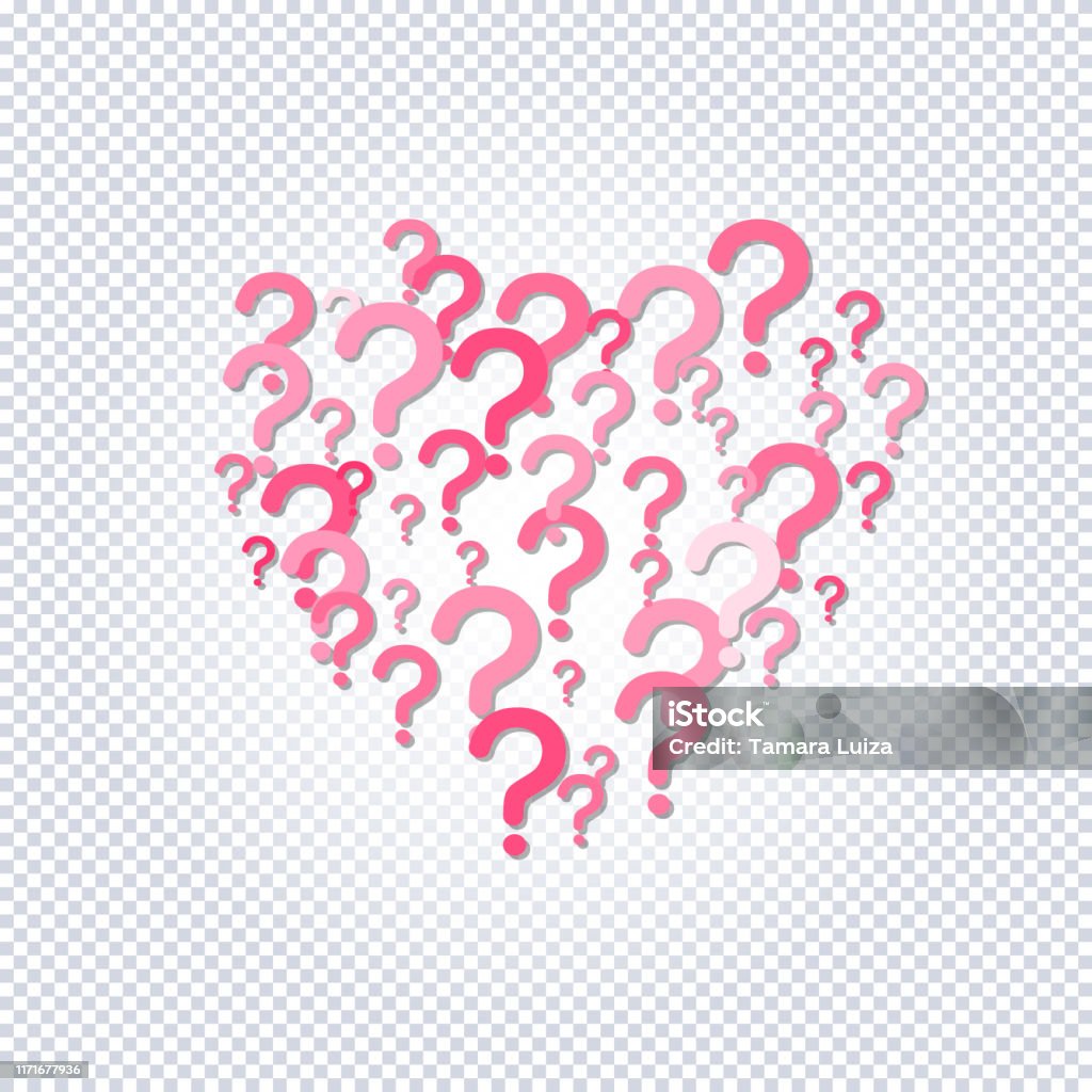 Question Heart Design Pattern Frame Of Question Marks Stock Illustration - Download Image Now ...