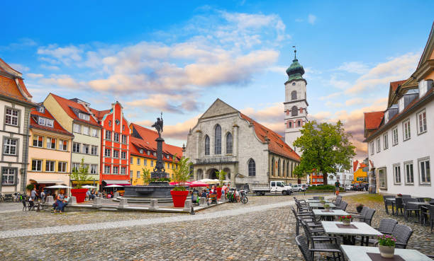 Bavaria Lindau Germany. Square old town
