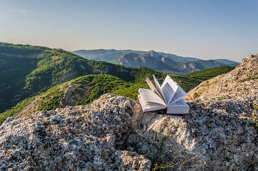 open book high up in the mountains