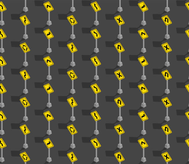 istock Traffic square sign yellow 3D isometric seamless pattern, Transportation concept poster and social banner post design illustration isolated on grey background with copy space, vector eps 10 1171689536