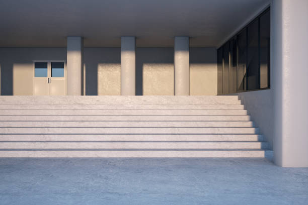 istock Concrete college entrance stairs 1171694129