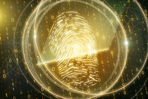istock Glowing golden thumb print 1171694228