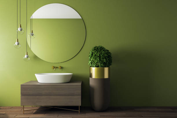 istock Contemporary green bathroom interior 1171694359