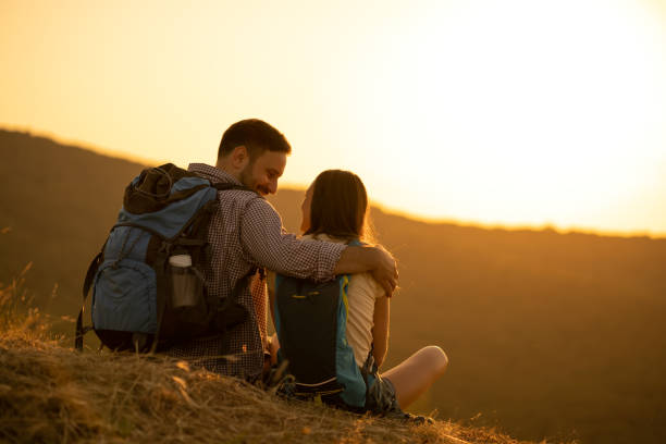 istock Young couple is hiking in mountain in summertime 1171696117